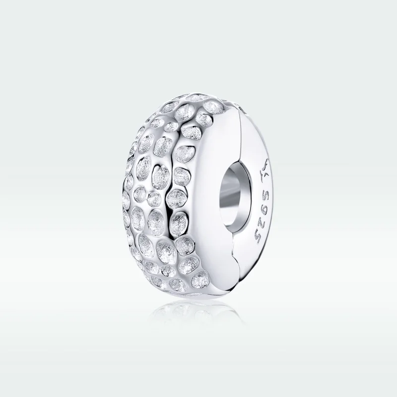 (image for) Pandora Style Silver Texture Clip - SCC1490 - View 5