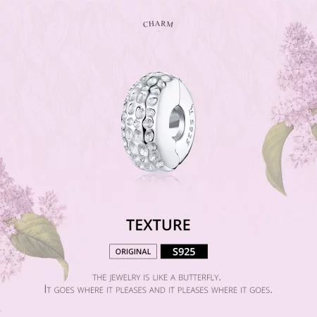 Pandora Style Silver Texture Clip - SCC1490