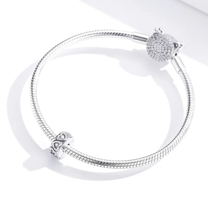 (image for) Pandora Style Silver Vintage Relief Clip - SCC1557 - View 3