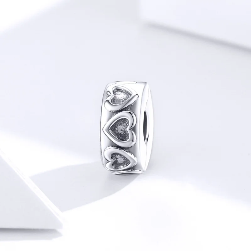 (image for) Pandora Style Silver Vintage Relief Clip - SCC1557 - View 4