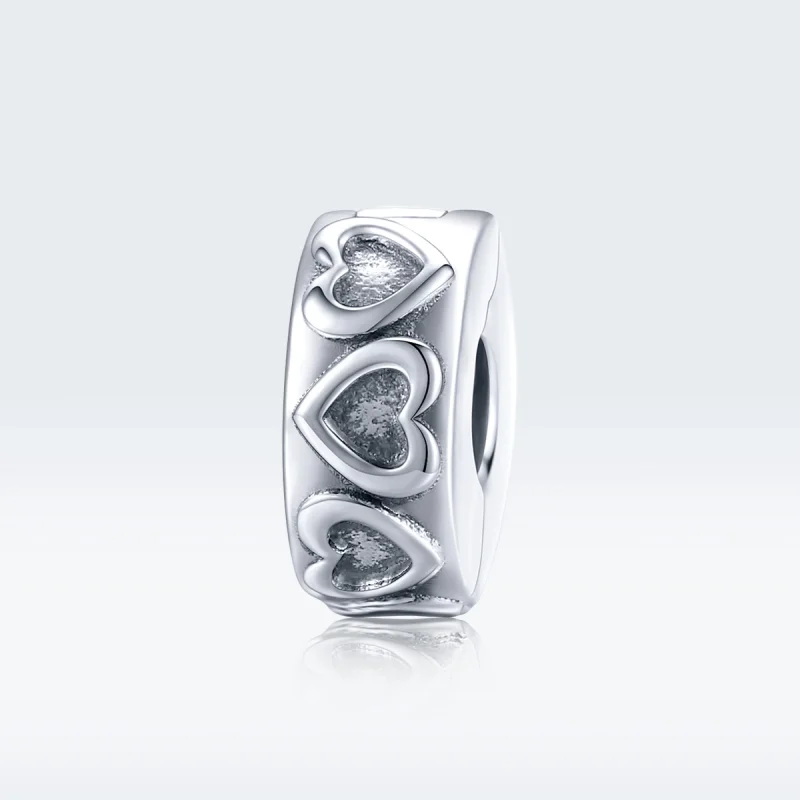 (image for) Pandora Style Silver Vintage Relief Clip - SCC1557 - View 5