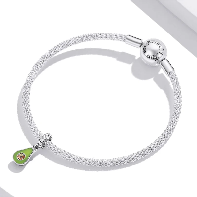 (image for) Pandora Style Avocado Dangle - BSC472 - View 3