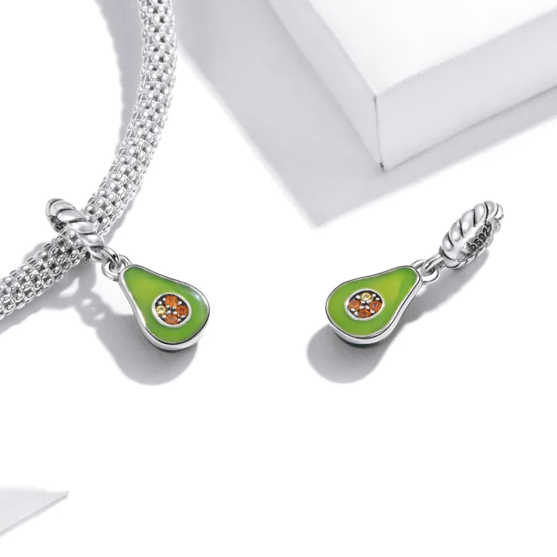 (image for) Pandora Style Avocado Dangle - BSC472 - View 4