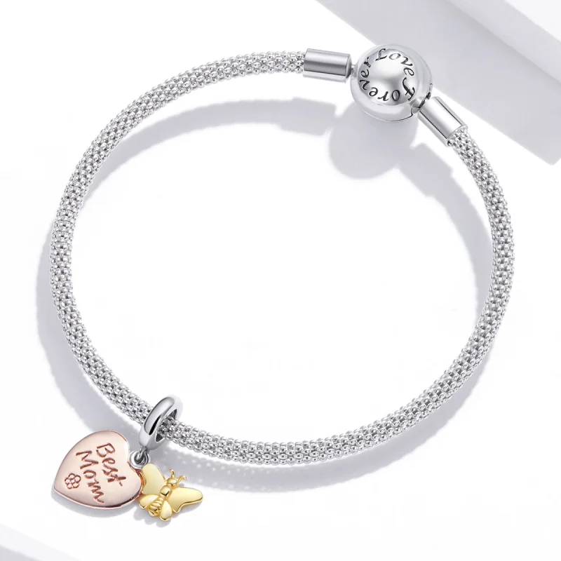 (image for) Pandora Style Bicolor Best Mom Dangle - SCC1792 - View 3