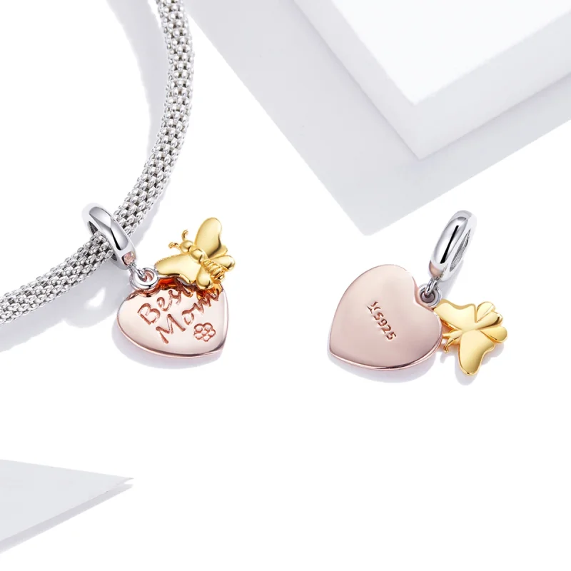 (image for) Pandora Style Bicolor Best Mom Dangle - SCC1792 - View 4