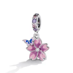 Pandora Style Butterflies and Flowers Dangle - SCC2185 Pandora Style Butterflies and Flowers Dangle - SCC2185