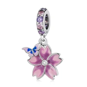 Pandora Style Butterflies and Flowers Dangle - SCC2185 Pandora Style Butterflies and Flowers Dangle - SCC2185