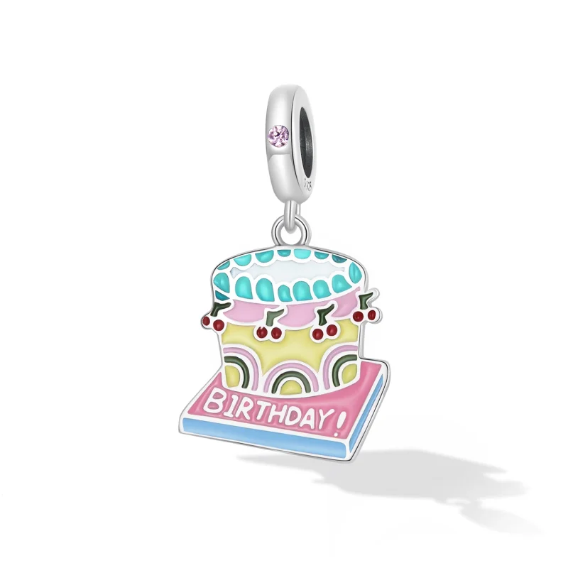(image for) Pandora Style Cherry Cream Cake Dangle - SCC2230 - View 2