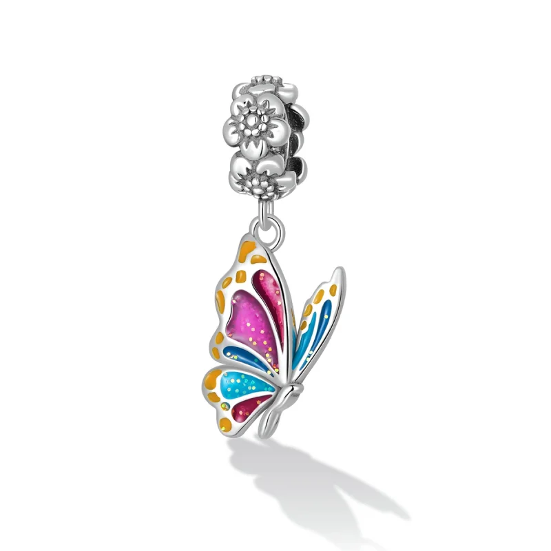 (image for) Pandora Style Colorful Butterfly Dangle - SCC2216 - View 2