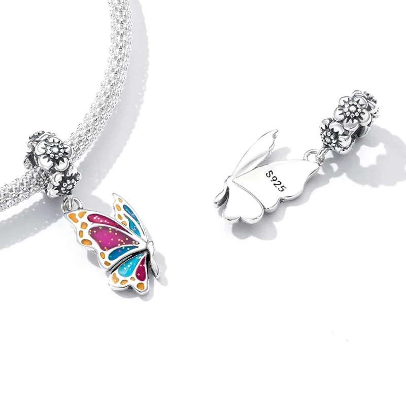(image for) Pandora Style Colorful Butterfly Dangle - SCC2216 - View 5