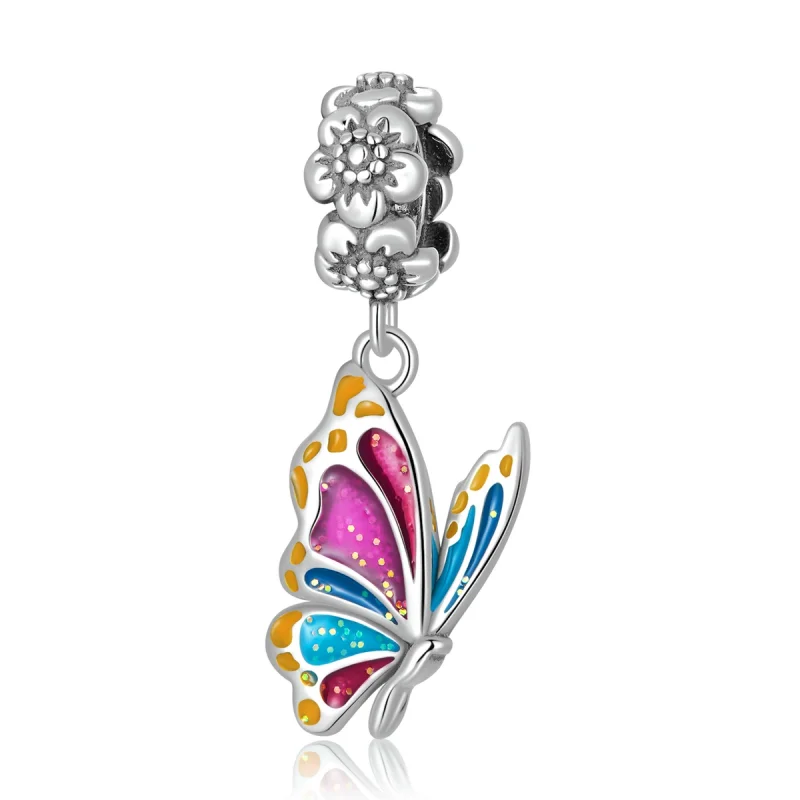 (image for) Pandora Style Colorful Butterfly Dangle - SCC2216 - Product Image