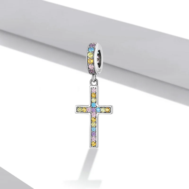 (image for) Pandora Style Colorful Cross Dangle - SCC2156 - View 2