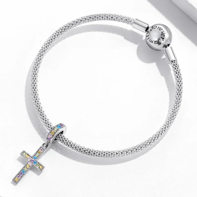 (image for) Pandora Style Colorful Cross Dangle - SCC2156 - View 3