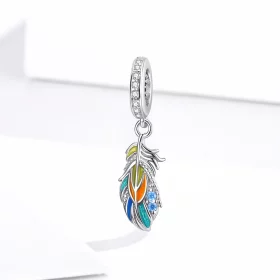 Pandora Style Colorful Feathers Dangle - BSC304 Pandora Style Colorful Feathers Dangle - BSC304