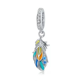 Pandora Style Colorful Feathers Dangle - BSC304 Pandora Style Colorful Feathers Dangle - BSC304