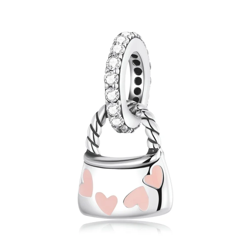 (image for) Pandora Style Exquisite Heart Bag Dangle - SCC2153 - Product Image