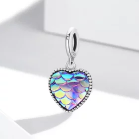 Pandora Style Fish Scale Heart Dangle - SCC2007