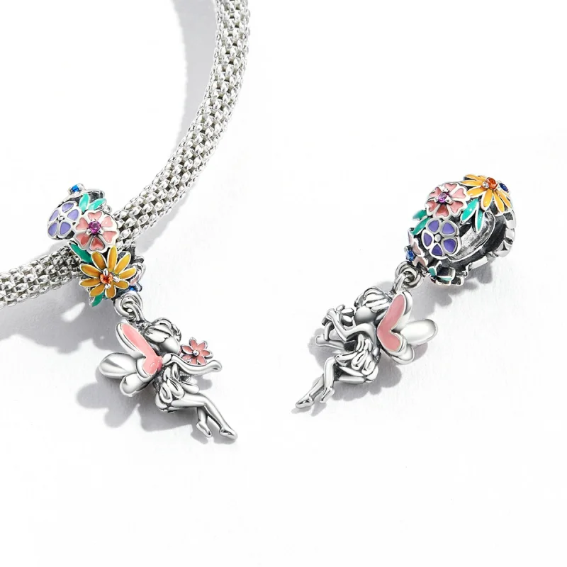 (image for) Pandora Style Flower Elf Dangle - BSC592 - View 3