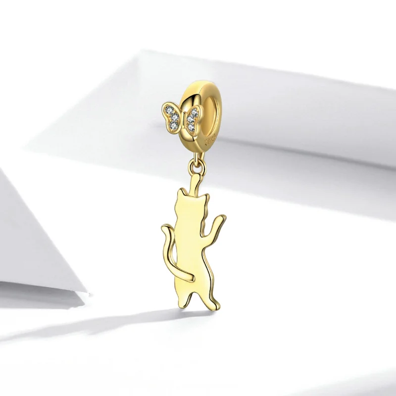 (image for) Pandora Style Flutter Cat Dangle - SCC2050 - View 2