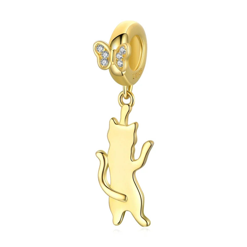(image for) Pandora Style Flutter Cat Dangle - SCC2050 - Product Image