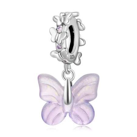Pandora Style Glass Butterfly Dangle - SCC2087