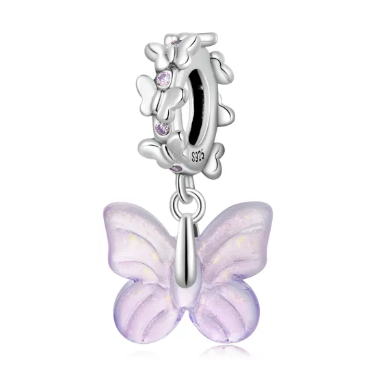 Pandora Style Glass Butterfly Dangle - SCC2087