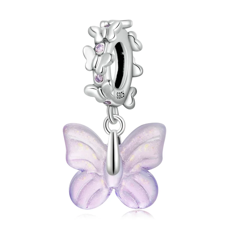 (image for) Pandora Style Glass Butterfly Dangle - SCC2087 - Product Image