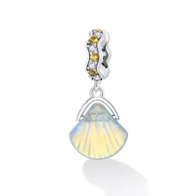 Pandora Style Glass Shell Dangle - SCC2211