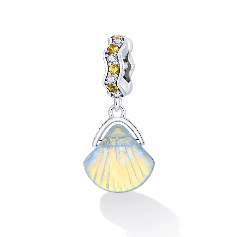 (image for) Pandora Style Glass Shell Dangle - SCC2211 - View 2