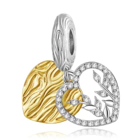 Pandora Style Heart Shaped Leaves Dangle - BSC670 Pandora Style Heart Shaped Leaves Dangle - BSC670