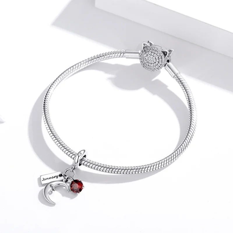 (image for) Pandora Style January Birthstone Dangle - SCC1719 - View 3