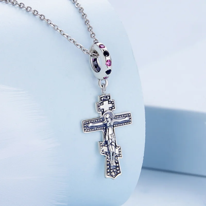 (image for) Pandora Style Jesus Cross Dangle - BSC668 - View 2