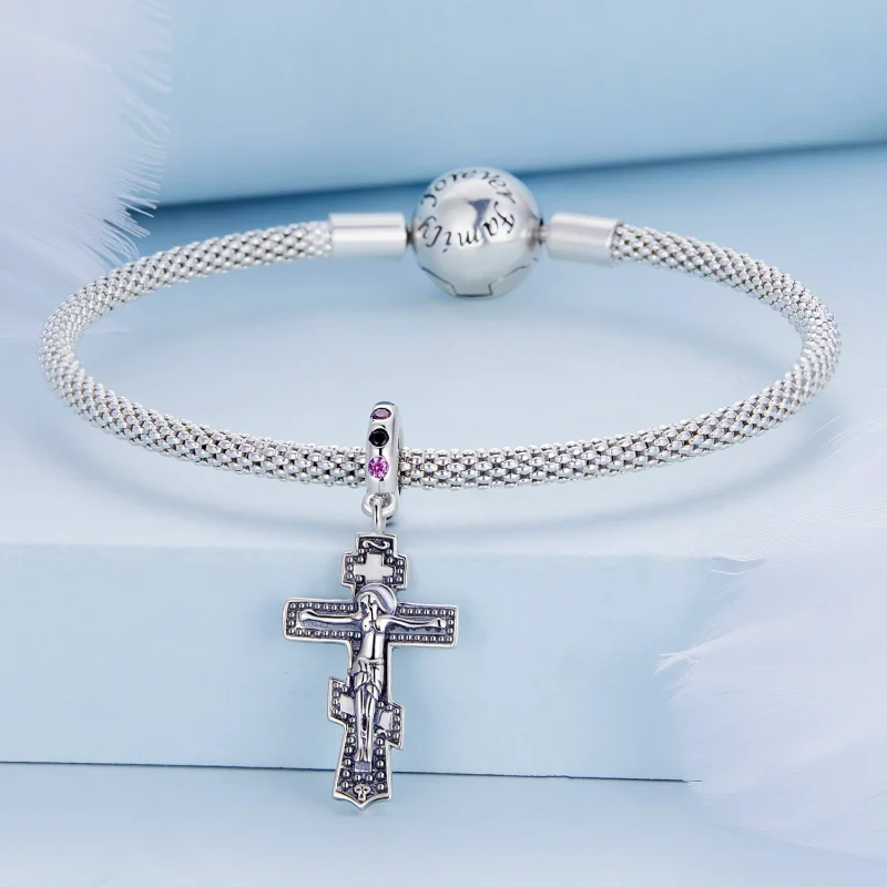 (image for) Pandora Style Jesus Cross Dangle - BSC668 - View 3