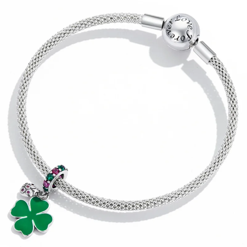 (image for) Pandora Style Ladybug Clover Dangle - SCC2187 - View 4