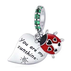 (image for) Pandora Style Ladybug with Leaves Dangle - BSC492