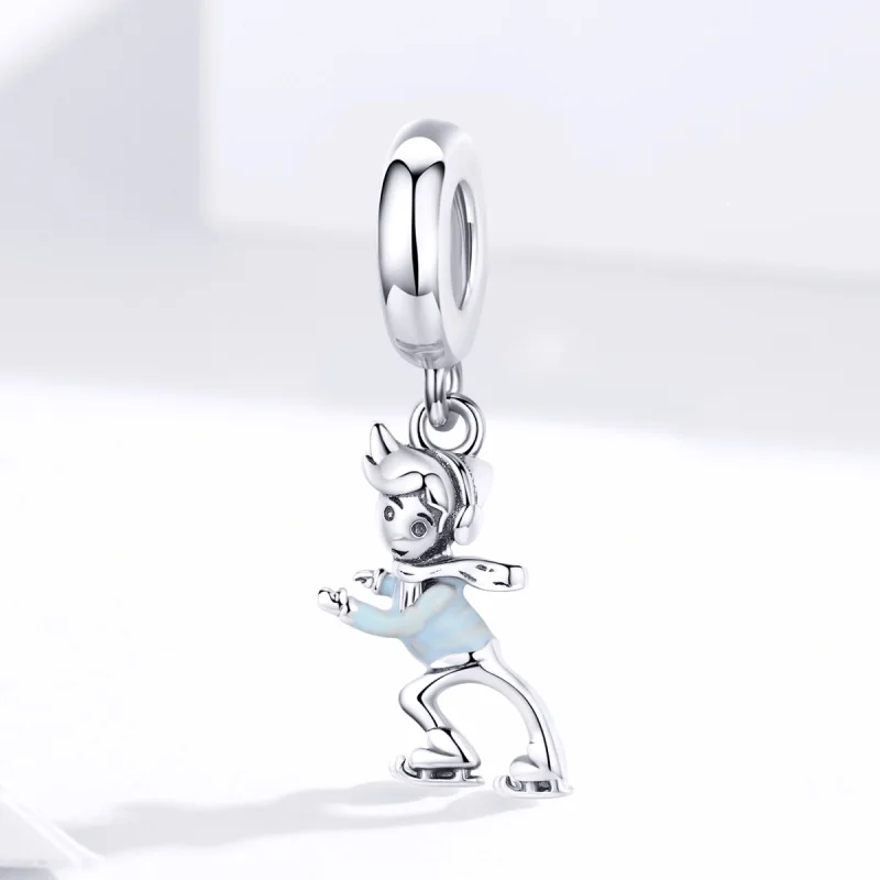 (image for) Pandora Style Little Boy Skiing Dangle - SCC1352 - View 3