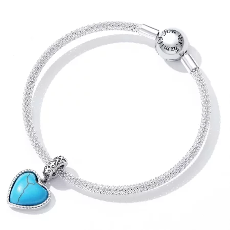 Pandora Style Love Turquoise Dangle - SCC2227