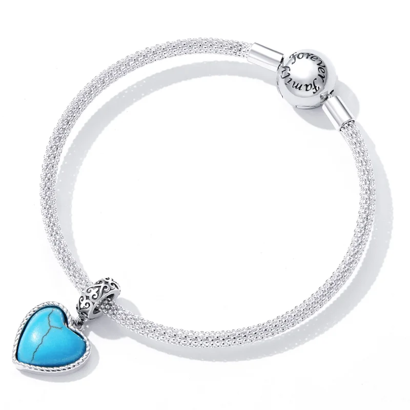 (image for) Pandora Style Love Turquoise Dangle - SCC2227 - View 5
