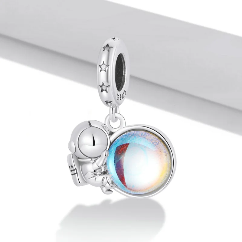 (image for) Pandora Style Lunar Astronaut Dangle - BSC581 - View 2