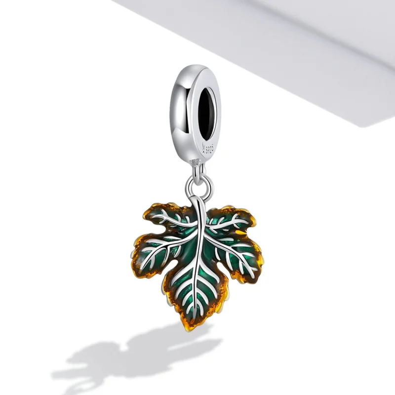 (image for) Pandora Style Maple Leaf Dangle - SCC2176 - View 2