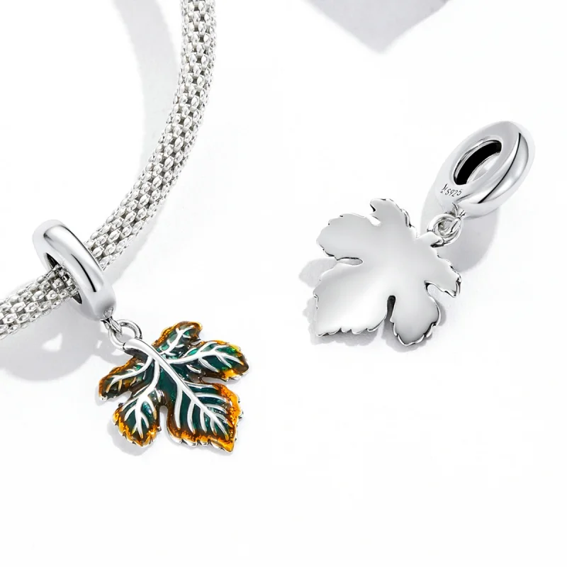 (image for) Pandora Style Maple Leaf Dangle - SCC2176 - View 4