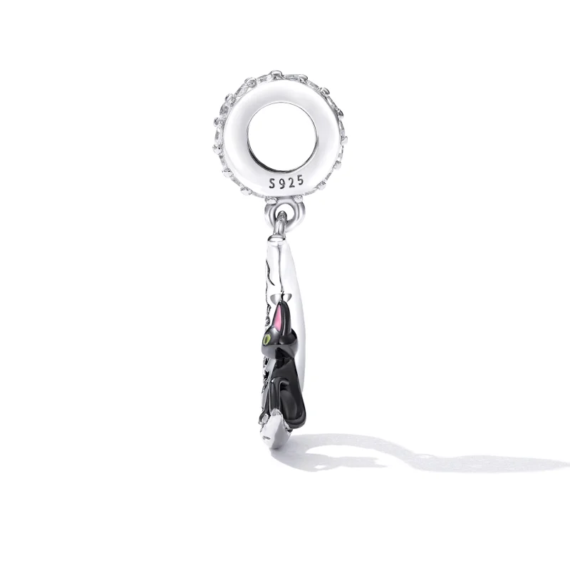 (image for) Pandora Style Moon Black Cat Dangle - SCC2218 - View 3