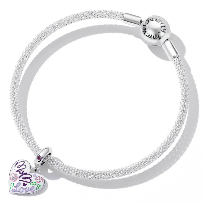 (image for) Pandora Style Mother's Day - Colorful Graffiti Hearts Dangle - BSC594 - View 5
