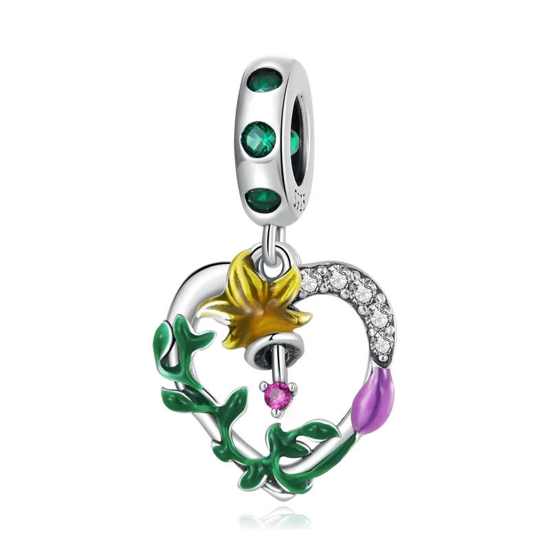 (image for) Pandora Style Openwork Love Flowers Dangle - SCC2249 - Product Image