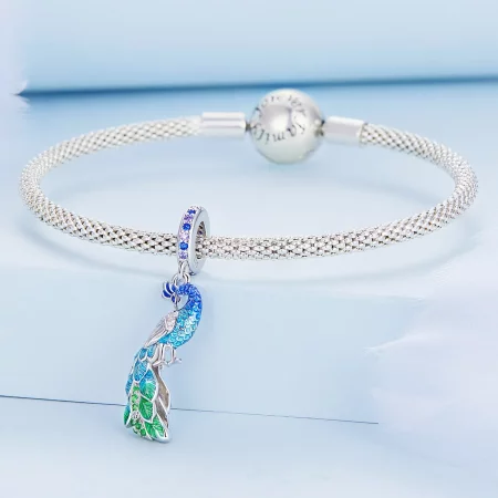 Pandora Style Peacock Dangle - BSC696