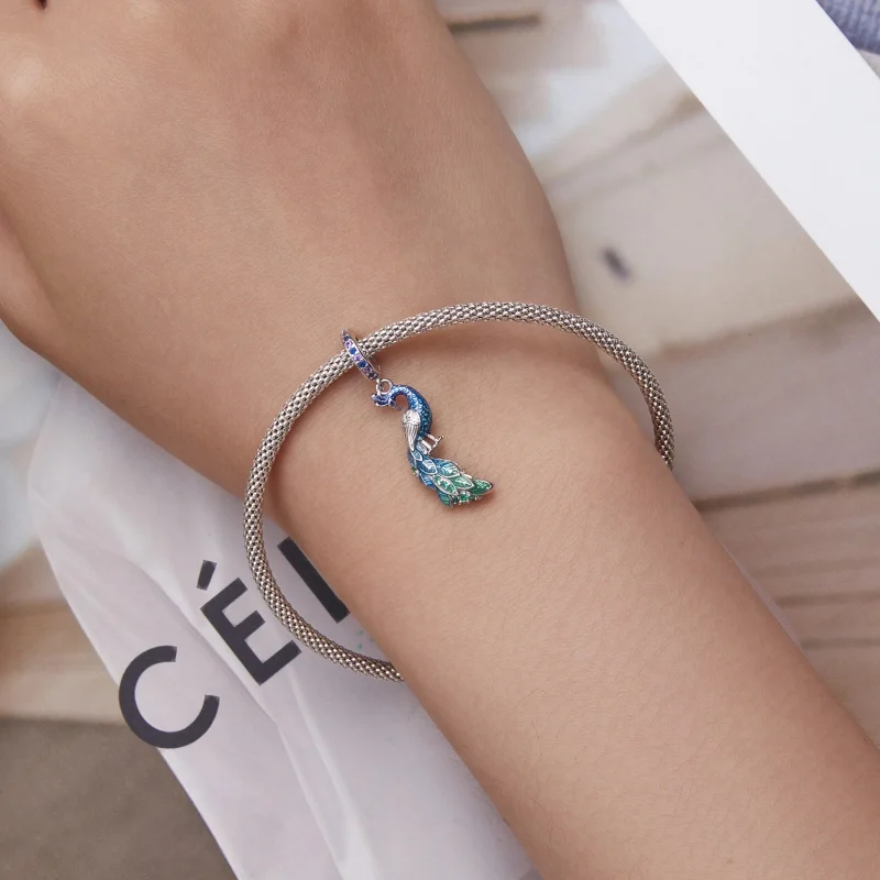 (image for) Pandora Style Peacock Dangle - BSC696 - View 5