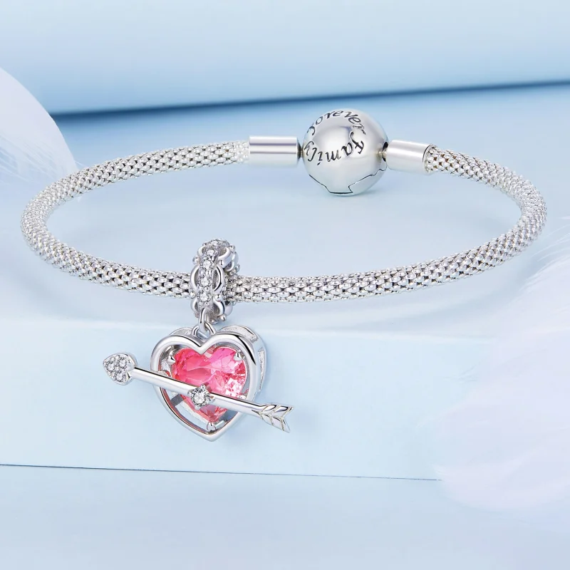 (image for) Pandora Style Piercing Heart Dangle - BSC680 - View 3