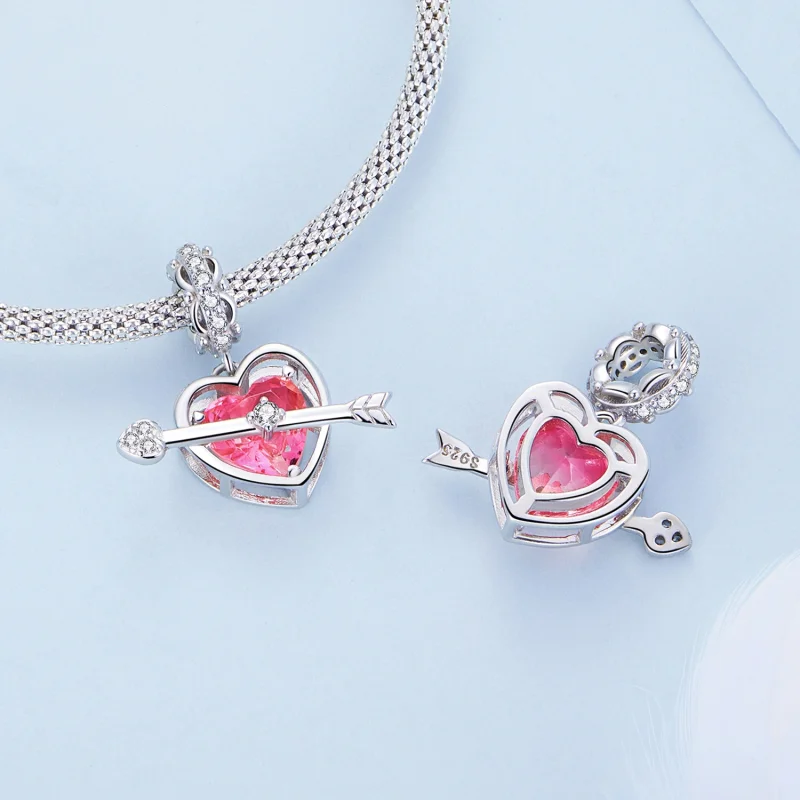 (image for) Pandora Style Piercing Heart Dangle - BSC680 - View 4