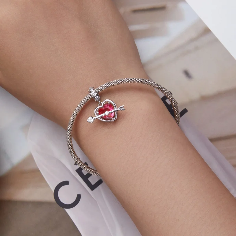 (image for) Pandora Style Piercing Heart Dangle - BSC680 - View 5