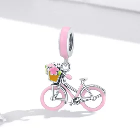Pandora Style Pink Bicycle Dangle - SCC1975 Pandora Style Pink Bicycle Dangle - SCC1975